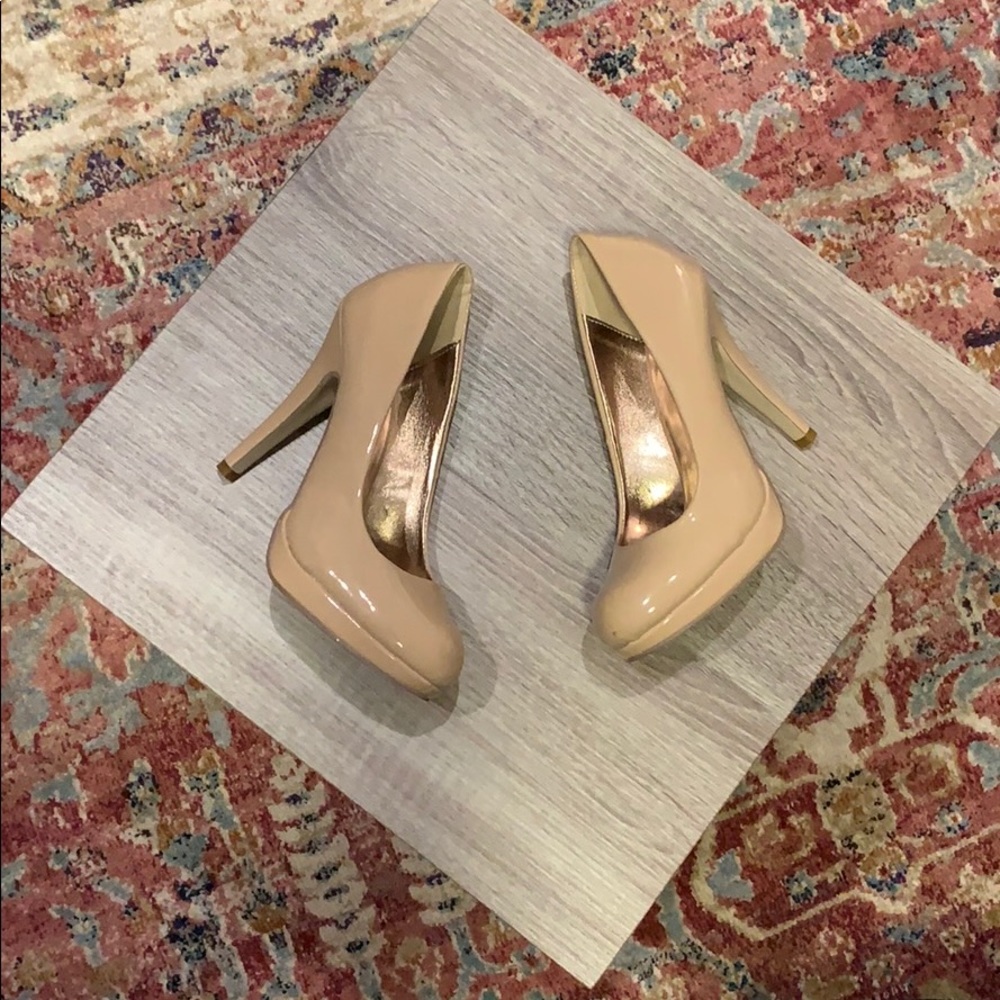 Madden Girl Fastenn Nude Patent Pumps